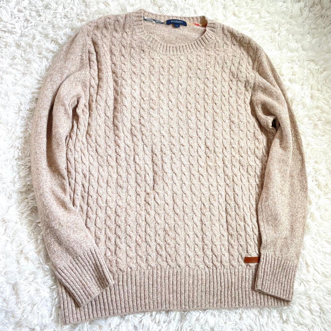 【美品】正規品BURBERRY バーバリー ロンドン ケーブル 編み ニット　L