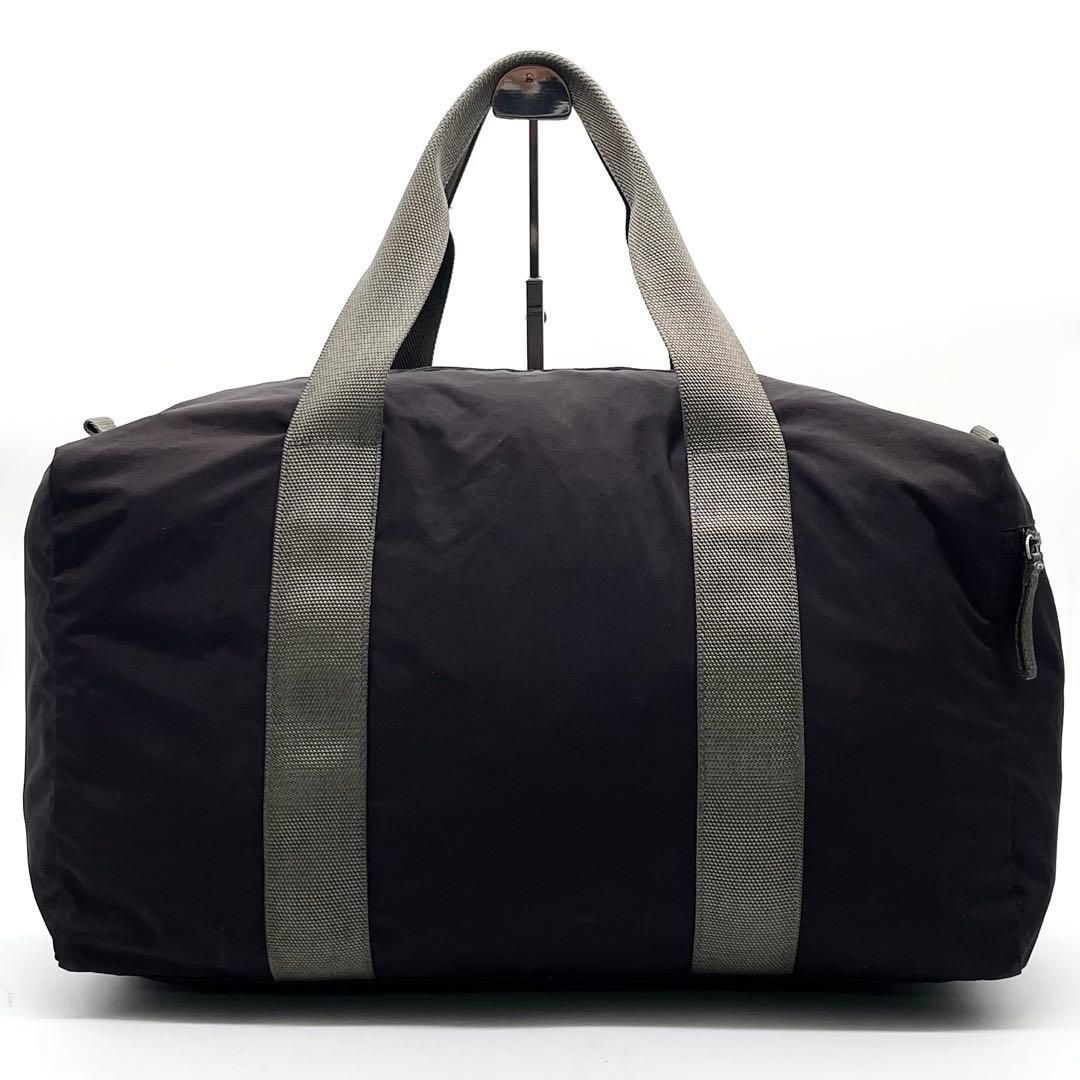 【美品】プラダスポーツ ボストンバッグ 大容量 ナイロン 白タグ ブラック