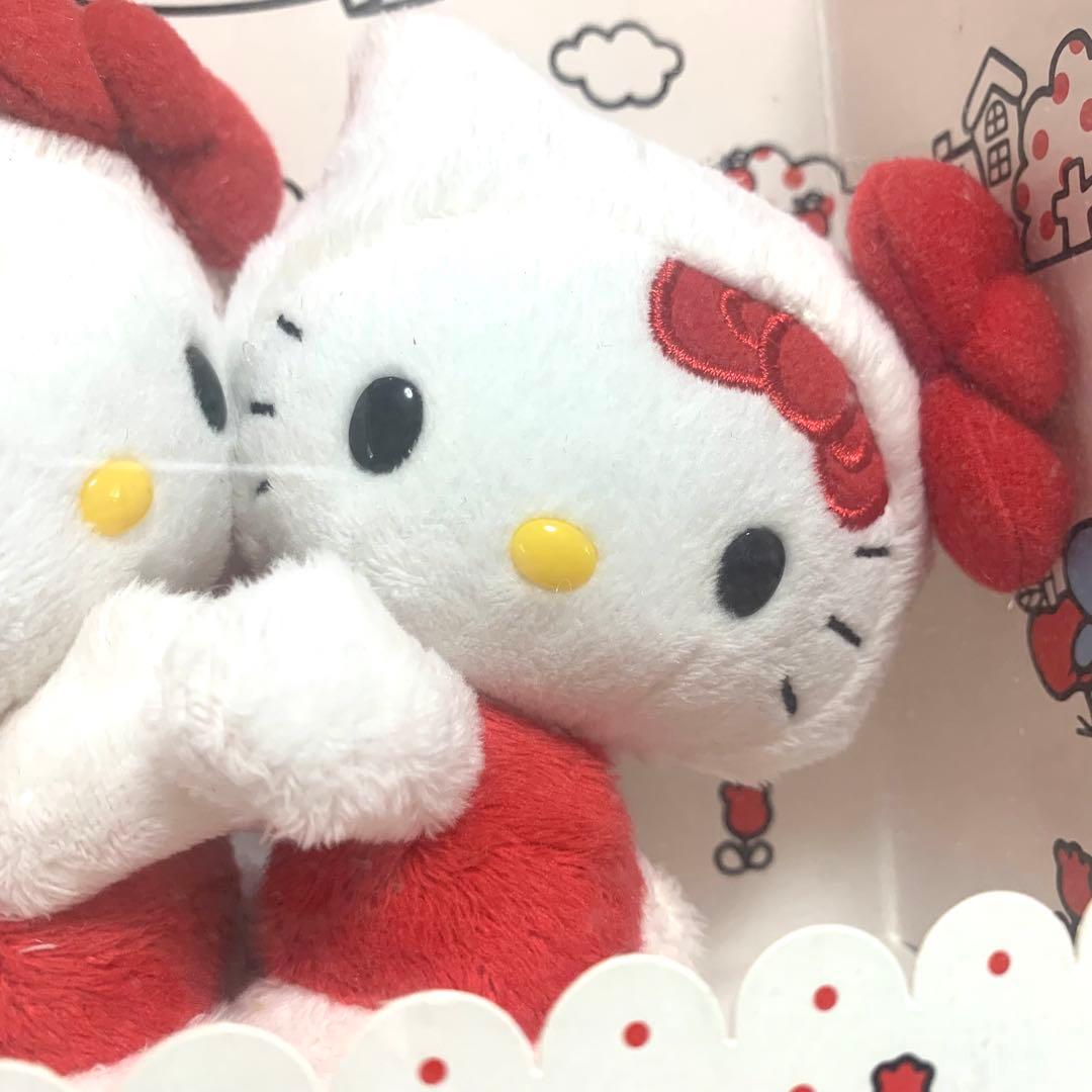 キティちゃんぬいぐるみ　キティ＆ミミィ　ハローキティ　４０周年　アニバーサリー