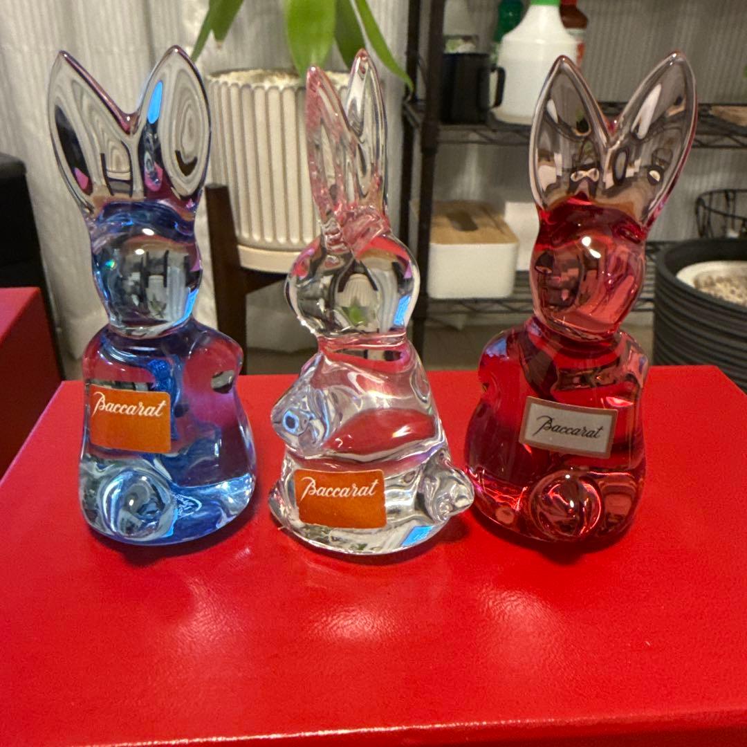 Baccarat クリスタルウサギ 3点セット