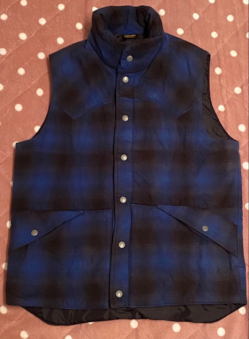 slapshot オンブレチェック 中綿ベスト 日本製 スナップボタン