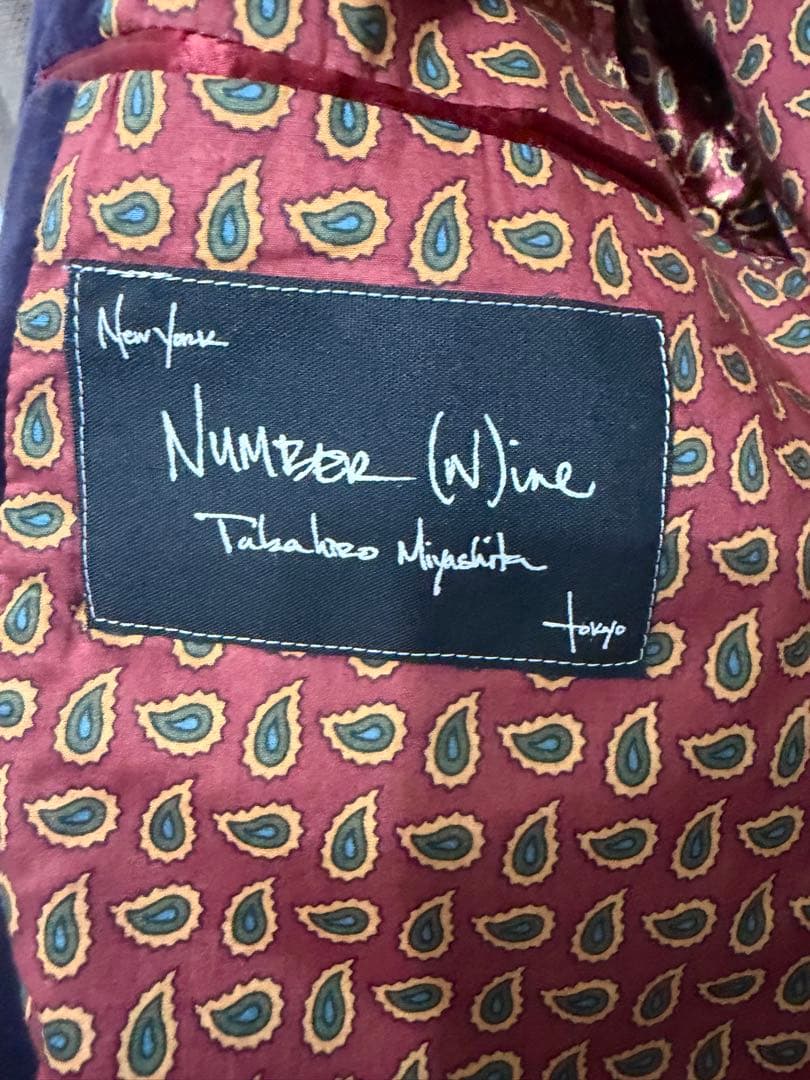 NUMBER (N)INE カート期　ベルベット ジャケット　ワインレッド