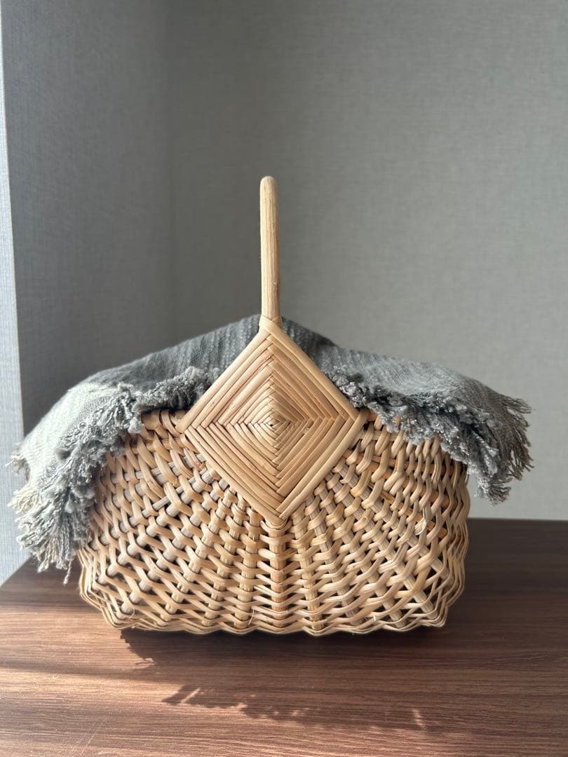 【11/16削除】最終価格【新品】かご　バスケットＳ　ラトビア　ナチュラル　北欧