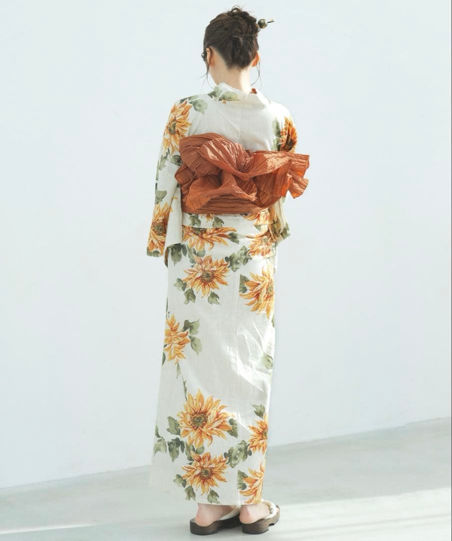 Dita 浴衣　夏色の向日葵しらべ　浴衣5点セット(ゆかた・帯・下駄・腰ひも等)