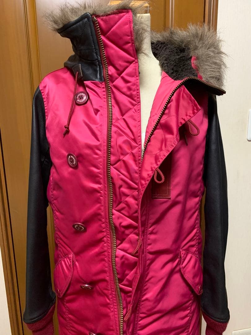 ヒステリックグラマー　レザー切り替えモッズコート