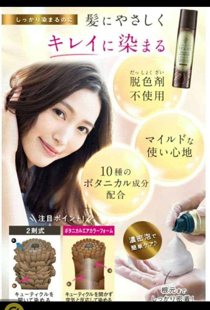 エクラ　ボタニカルエアカラーフォーム　80g ライトブラウン★送料無料★