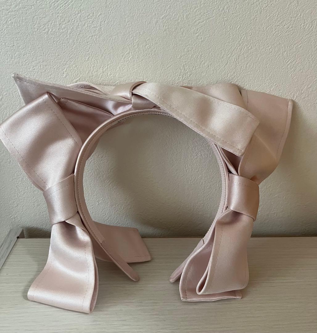 Kanako Tamura サテンリボンカチューシャ ピンク