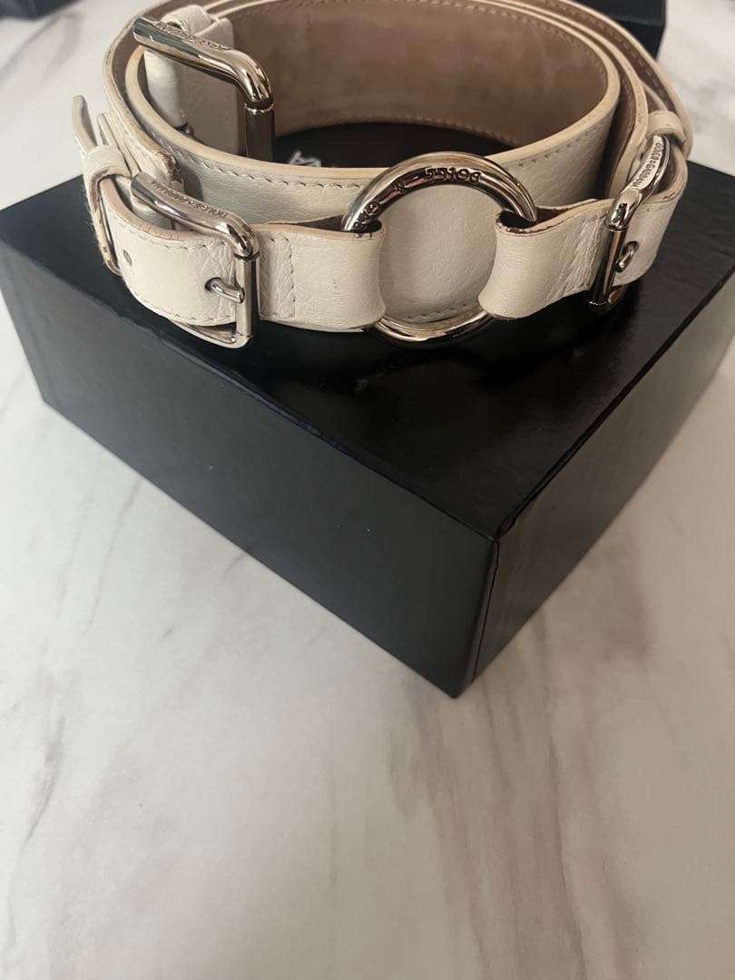 Dolce & Gabbana ホワイトレザーベルト