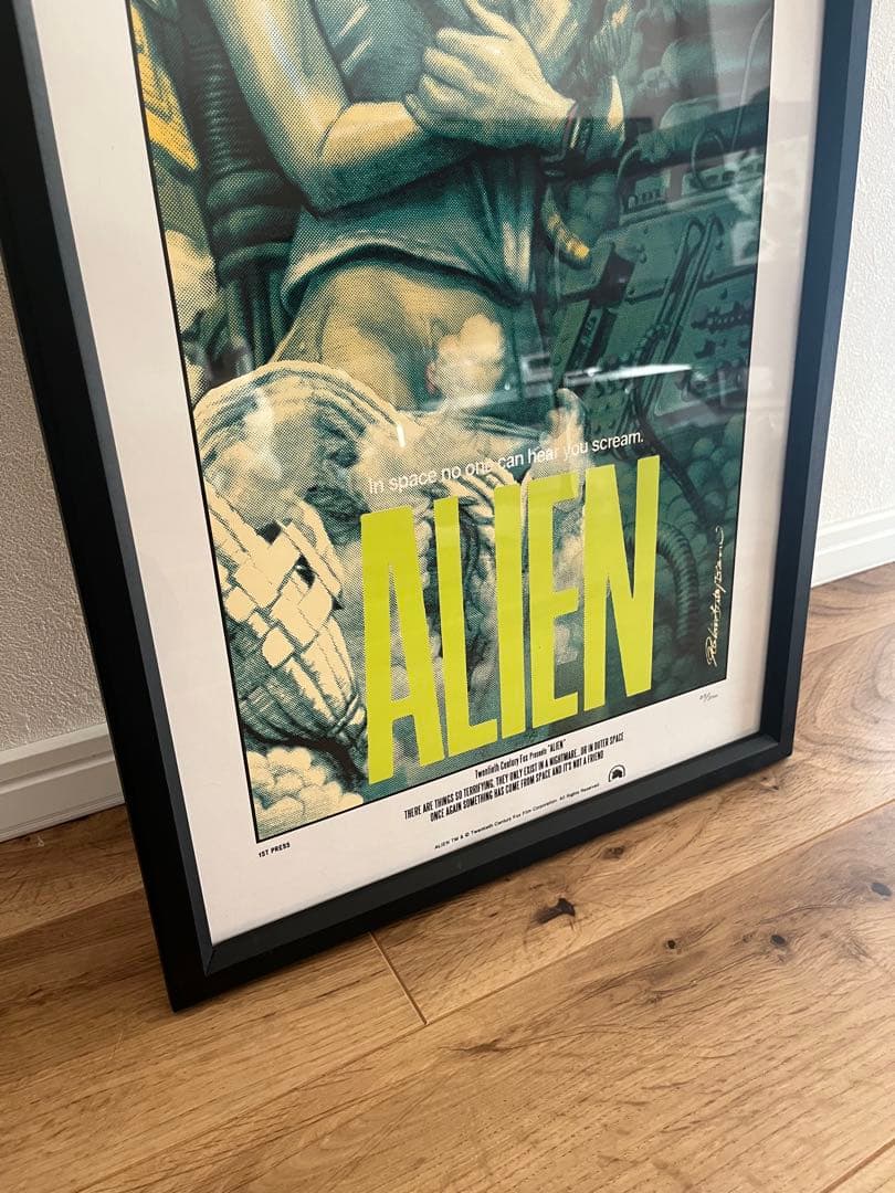 ロッキンジェリービーン エイリアン シルクスクリーン 映画 ポスター 額縁付