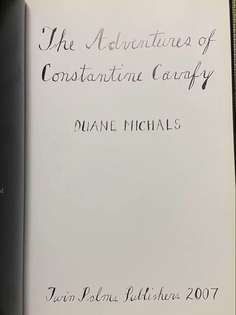 洋書 Duane Michals The Adventures of Cavafy