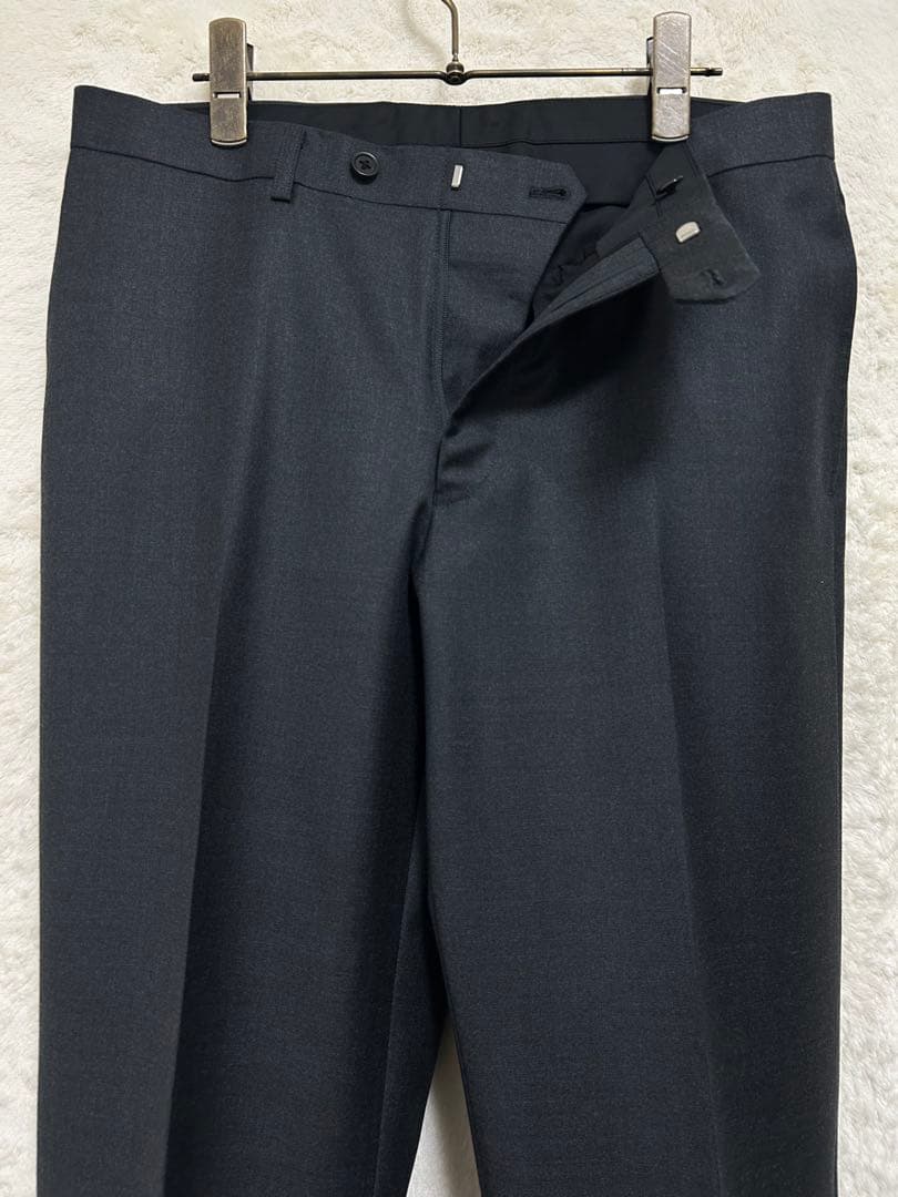 【新品】エルメネジルドゼニア生地 メンズ スーツ A6 L ダークグレー 無地