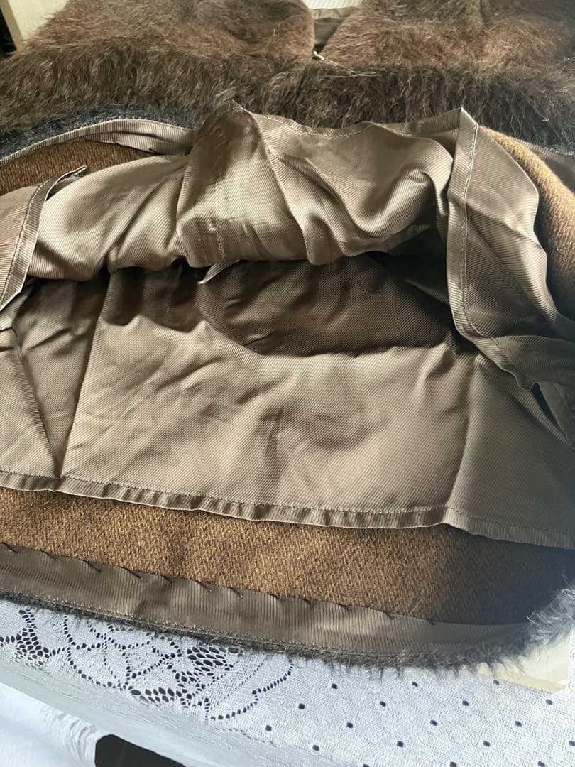 イタリア製maxmara日本店　高級ファー素材 スカート 茶系　未使用近美品