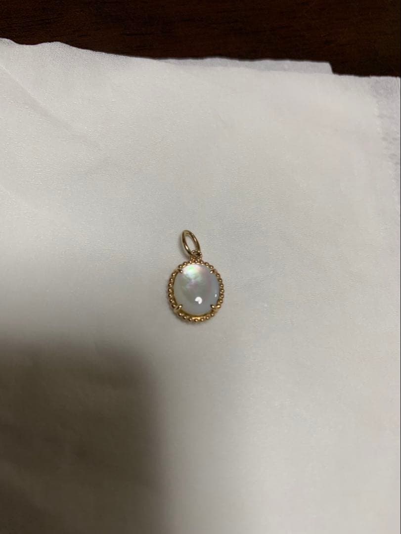 agete　k10/レモンクォーツ×シェルチャーム