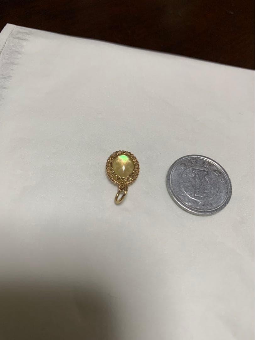 agete　k10/レモンクォーツ×シェルチャーム