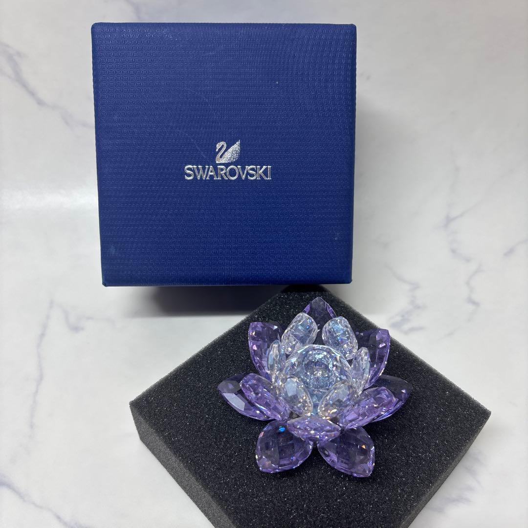 0826 スワロフスキー　睡蓮　キャンドルスタンド　パープル