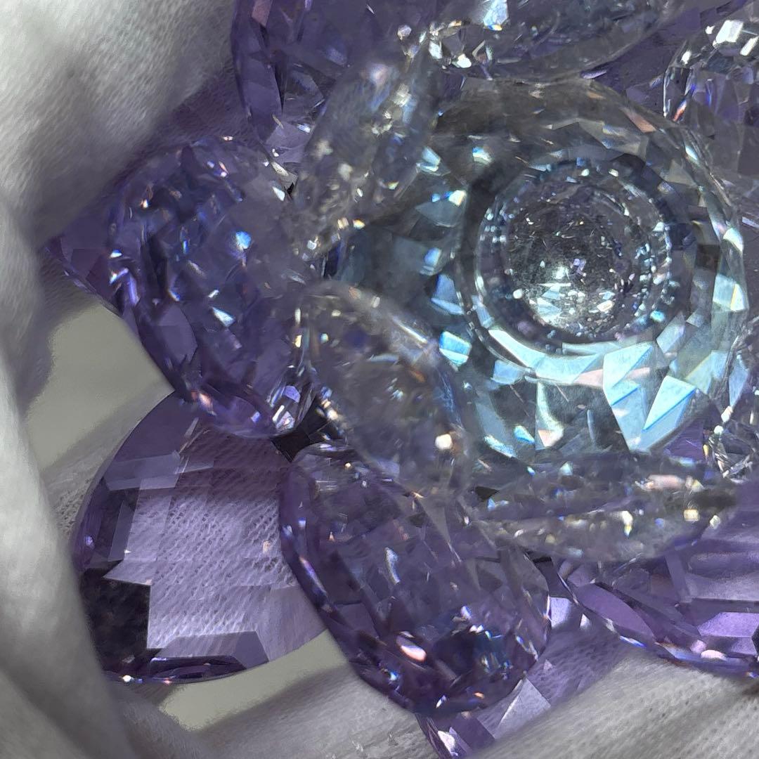 0826 スワロフスキー　睡蓮　キャンドルスタンド　パープル