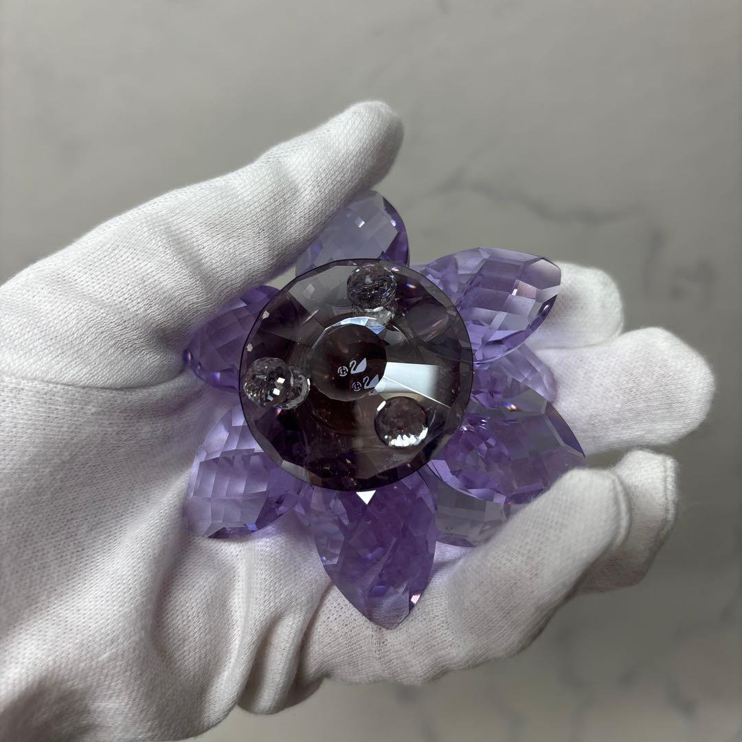 0826 スワロフスキー　睡蓮　キャンドルスタンド　パープル