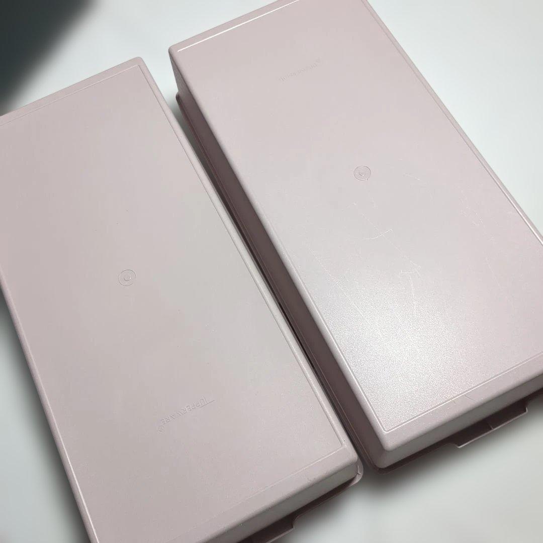 タッパーウェア　ピンク　ロングスーパーケース　2個