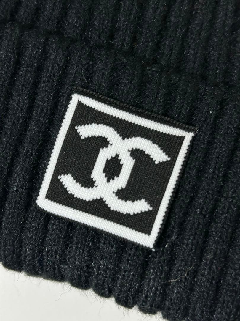 CHANEL ニットキャップ 黒　新品