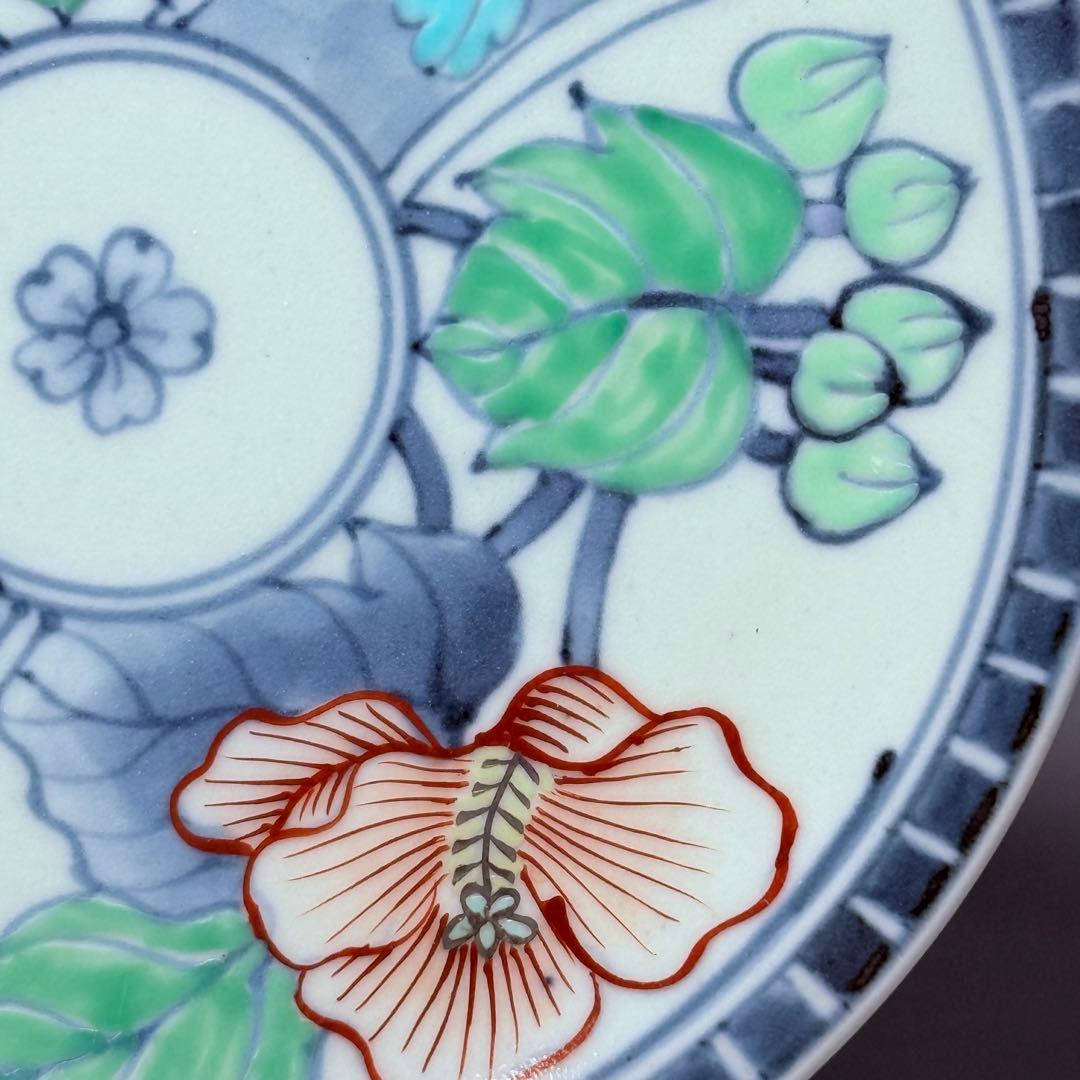 五代　佐藤走波　七十五才　染錦牡丹文カップ＆ソーサー　コレクター放出品