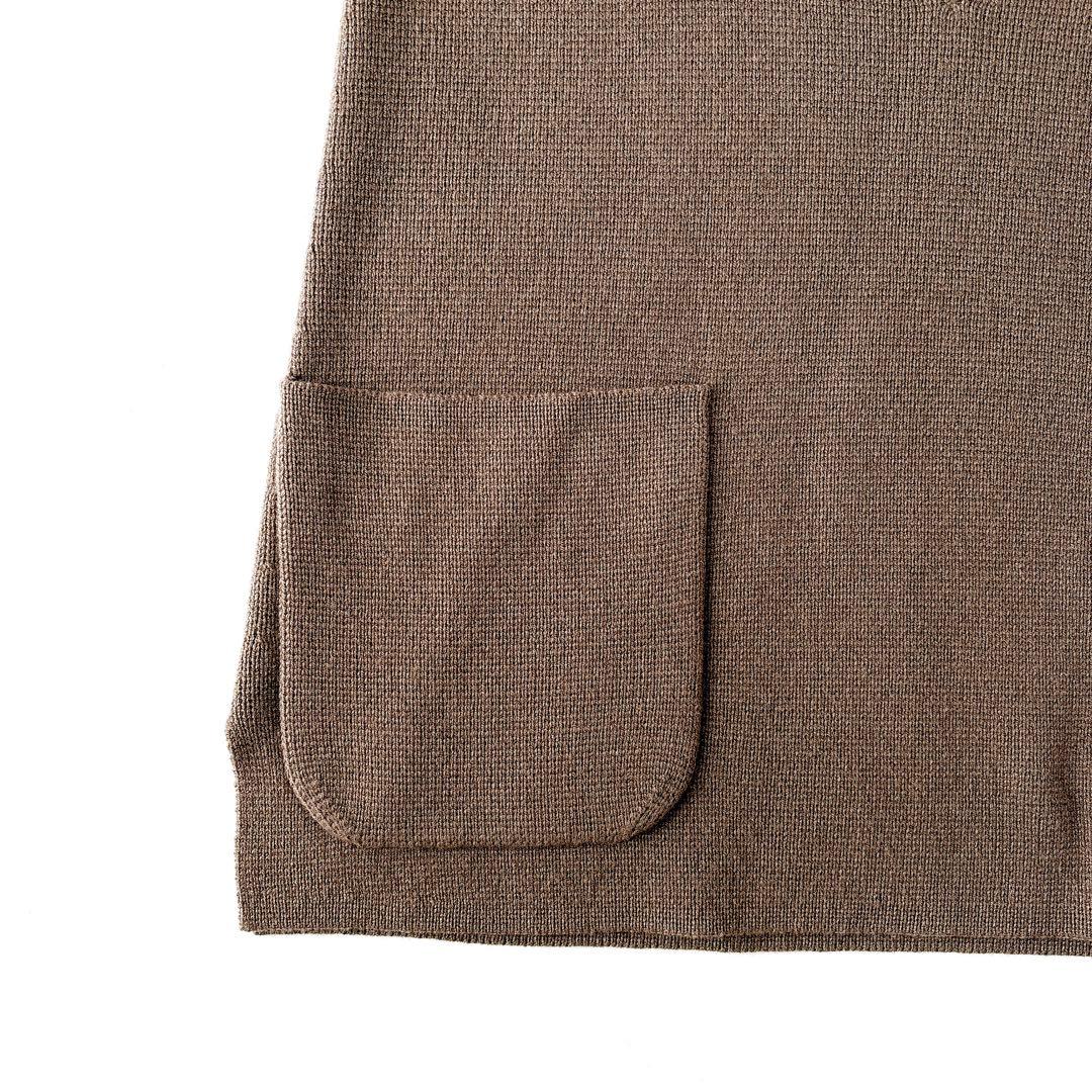 美品⁑ドゥロワー　9Gウールカシミヤ ミラノ編み Vネックニットジレ　ブラウン