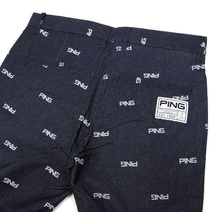 新品 PING ピン ゴルフ 総柄 ストレッチパンツ 定価22000円 黒 M