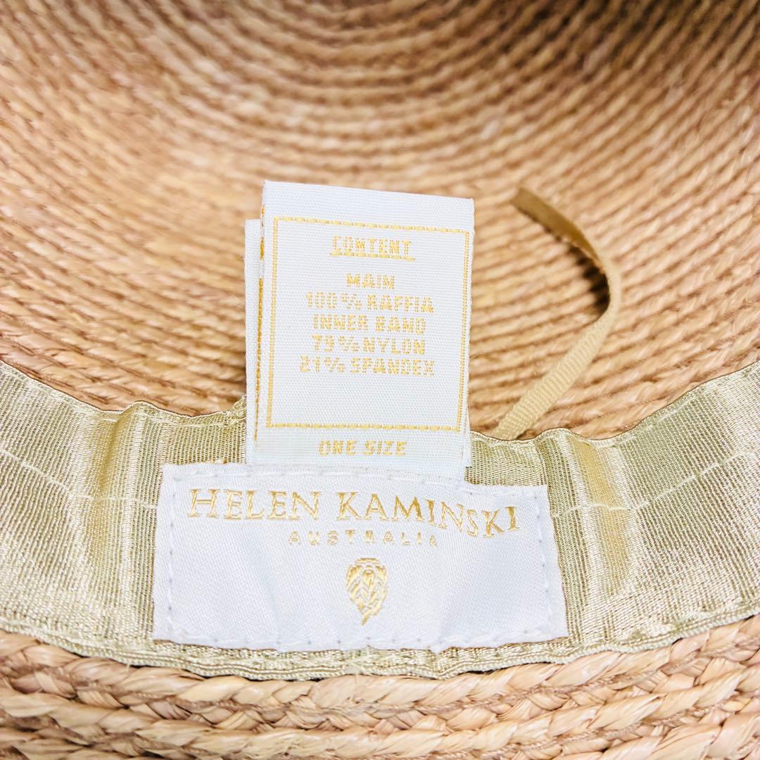 ★ 極美品　ヘレンカミンスキー　麦わら帽子　ハット　黒リボン　ラフィア