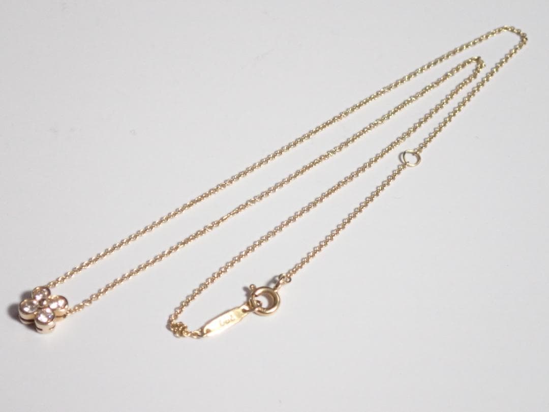 Tiffany&Co. ベゼルセット ネックレス 750 K18 4Pダイヤ ①