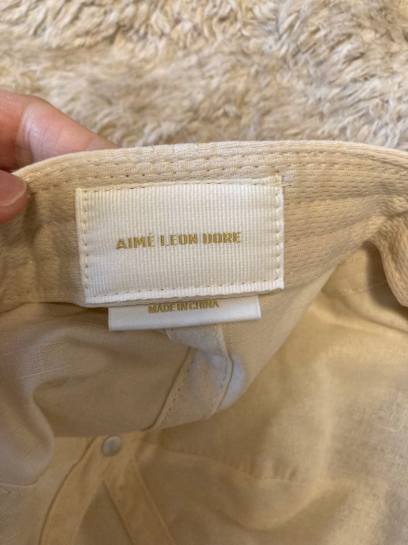 AIME LEON DORE ベースボールキャップ ベージュ/グリーン