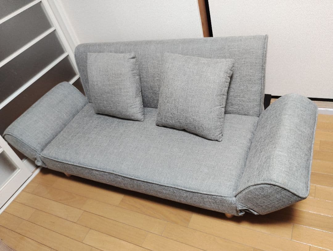 ロウヤ LOWYA ソファ ソファーベッド グレー 美品 引取限定