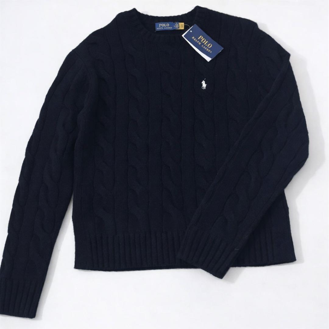 タグ付き新品未使用✨Polo Ralph Lauren 黒 ケーブルニット