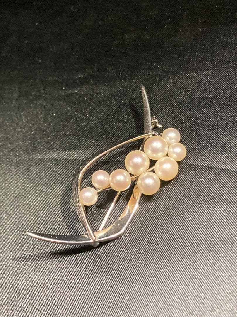 MIKIMOTO ミキモト ブローチ パール 9粒 9珠 925 皇室御用達