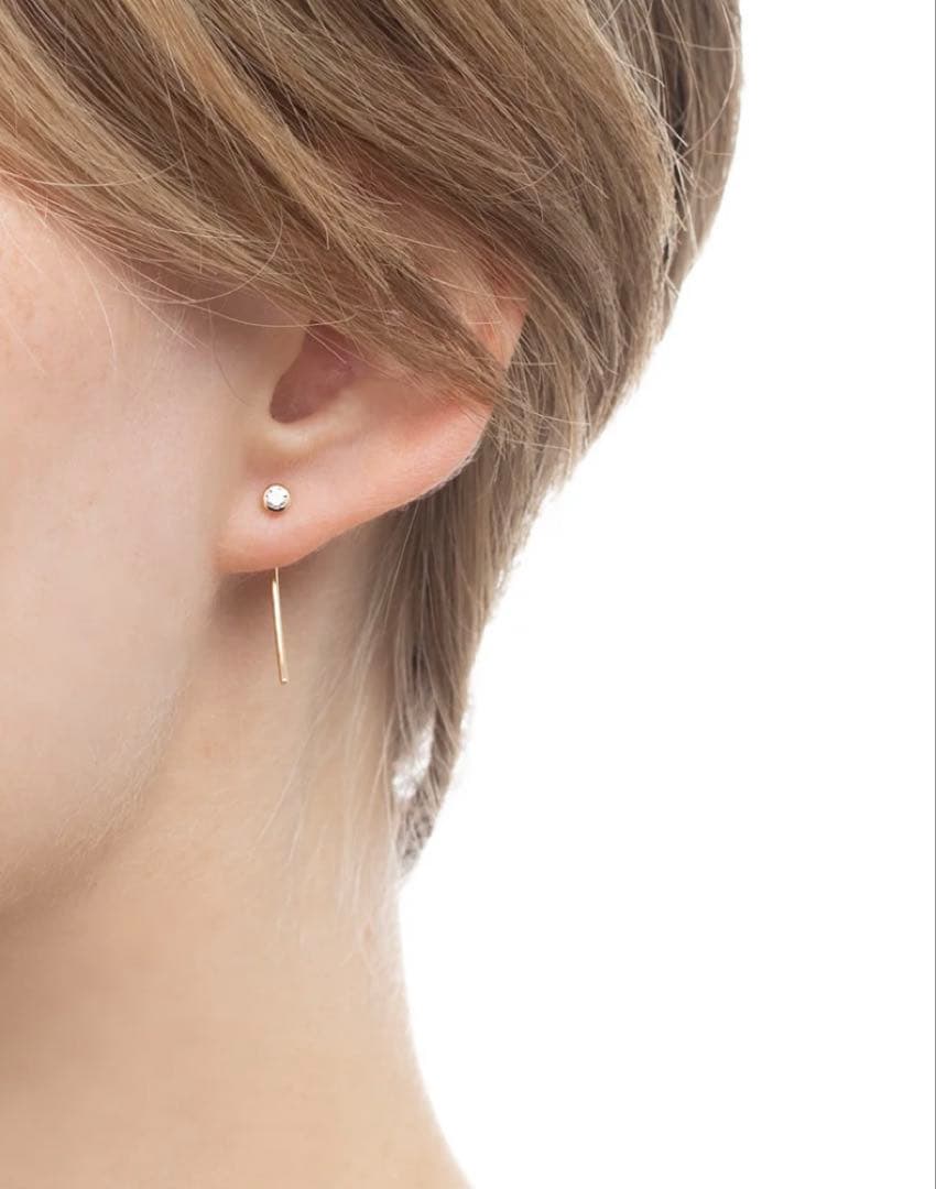 Hirotaka ダイヤモンドアローピアス イエローゴールド（片耳用）ロング