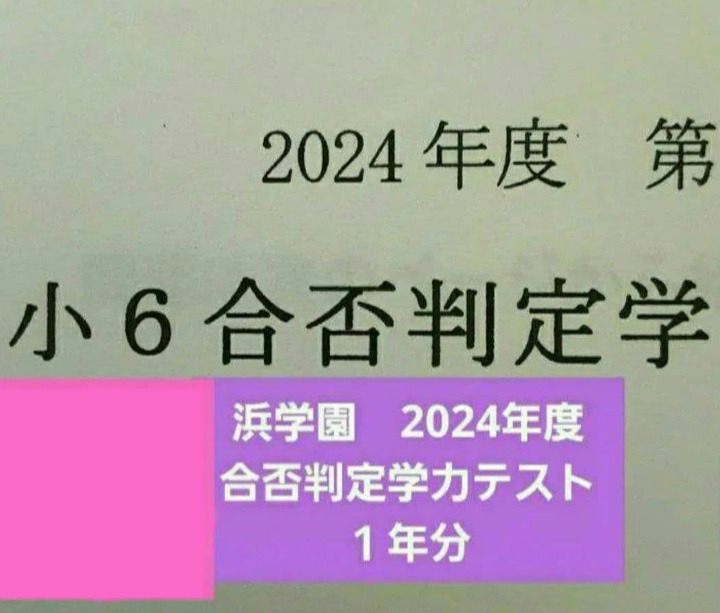 S*8様 浜学園　小６　2024年度　合否判定学力テスト　国語算数理科社会