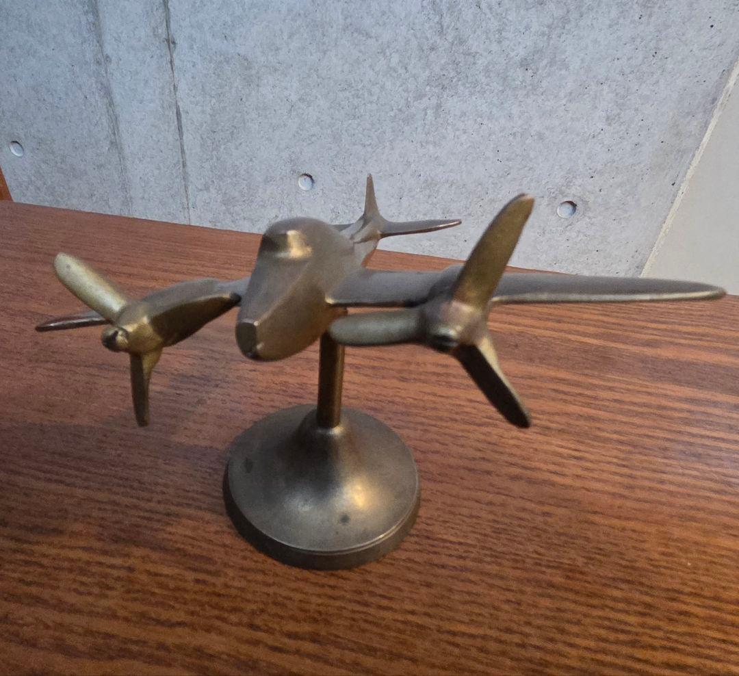 《アンティーク品》 双発飛行機 置物・オブジェ