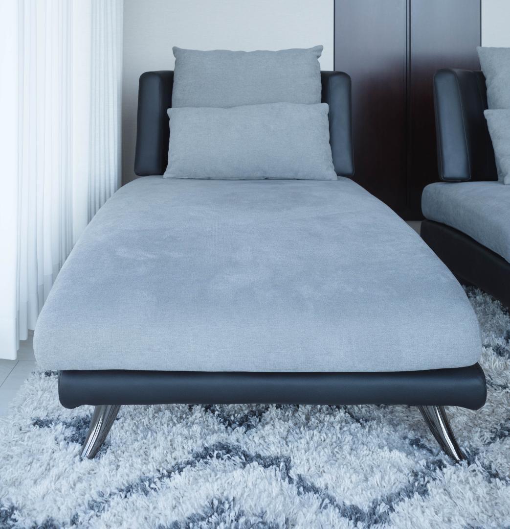 ニトリ 布張りカウチソファ ポーション2KD GY オットマンスタイル