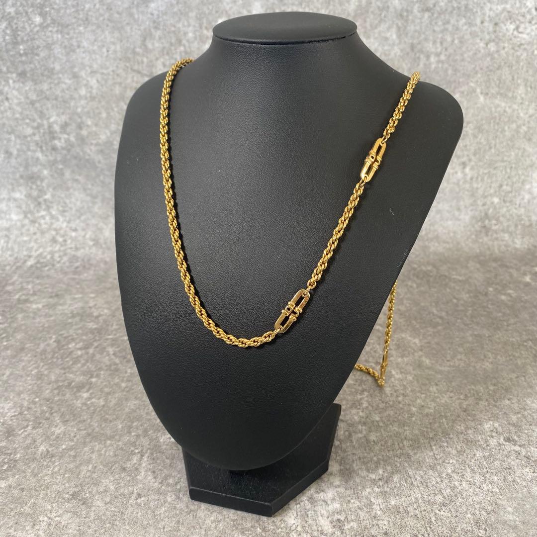 DIOR クリスチャンディオール　喜平　チェーン　ロング　ネックレス　ゴールド