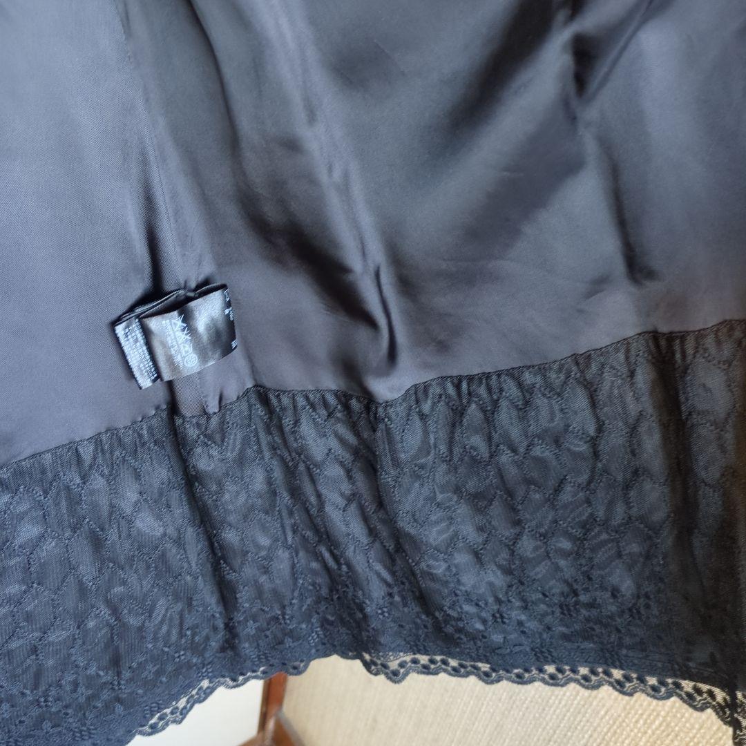 FOXEY ファー襟付き黒ロングコート