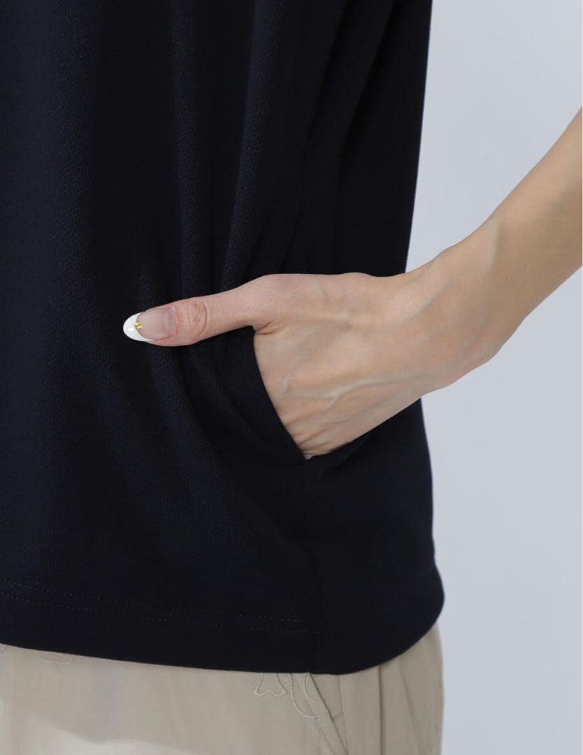 【新品・未使用】PEARYGATES 高通気ダブルフェイス半袖Vネックカットソー