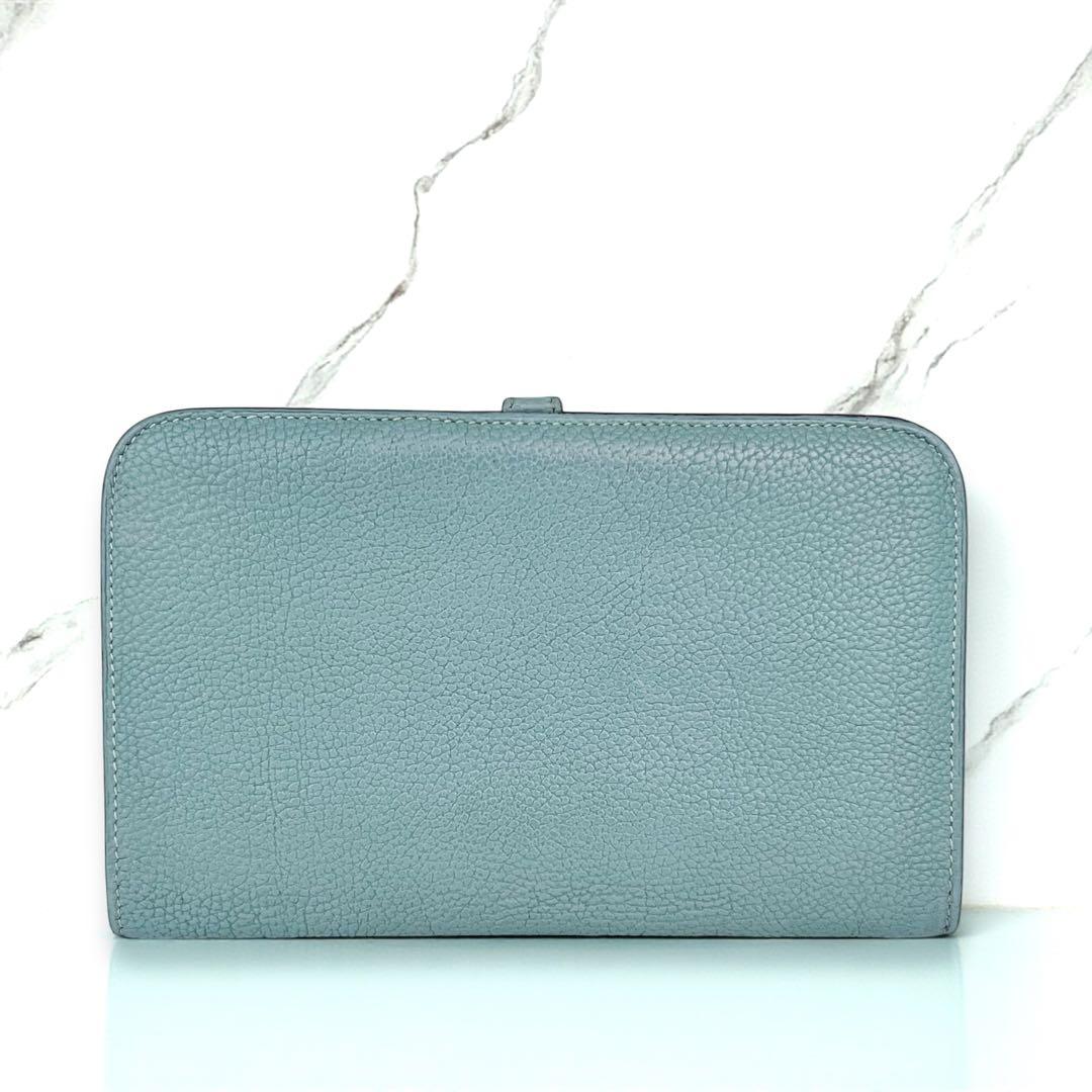 【美品】エルメス　ドゴン　トゴ　折財布　長財布　ライトブルー　797