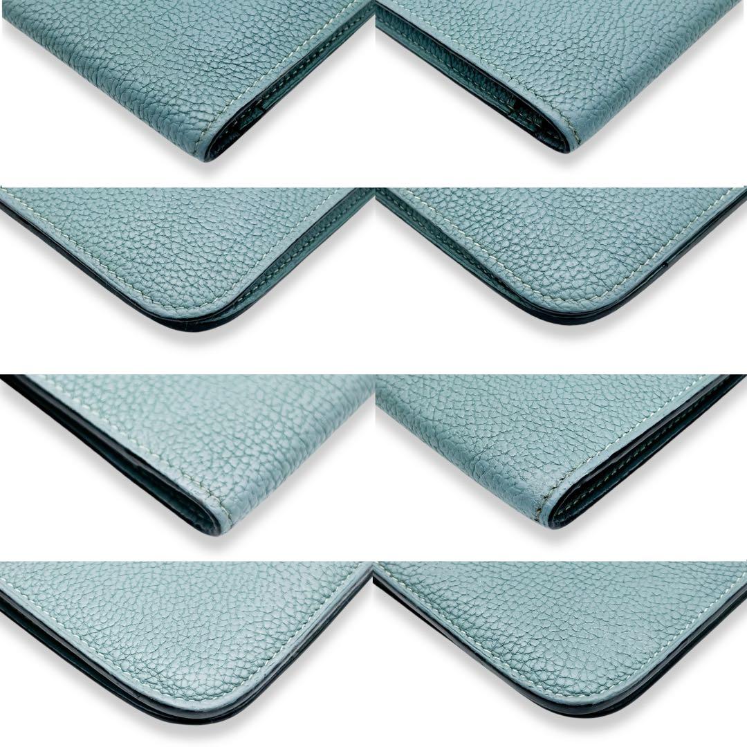 【美品】エルメス　ドゴン　トゴ　折財布　長財布　ライトブルー　797