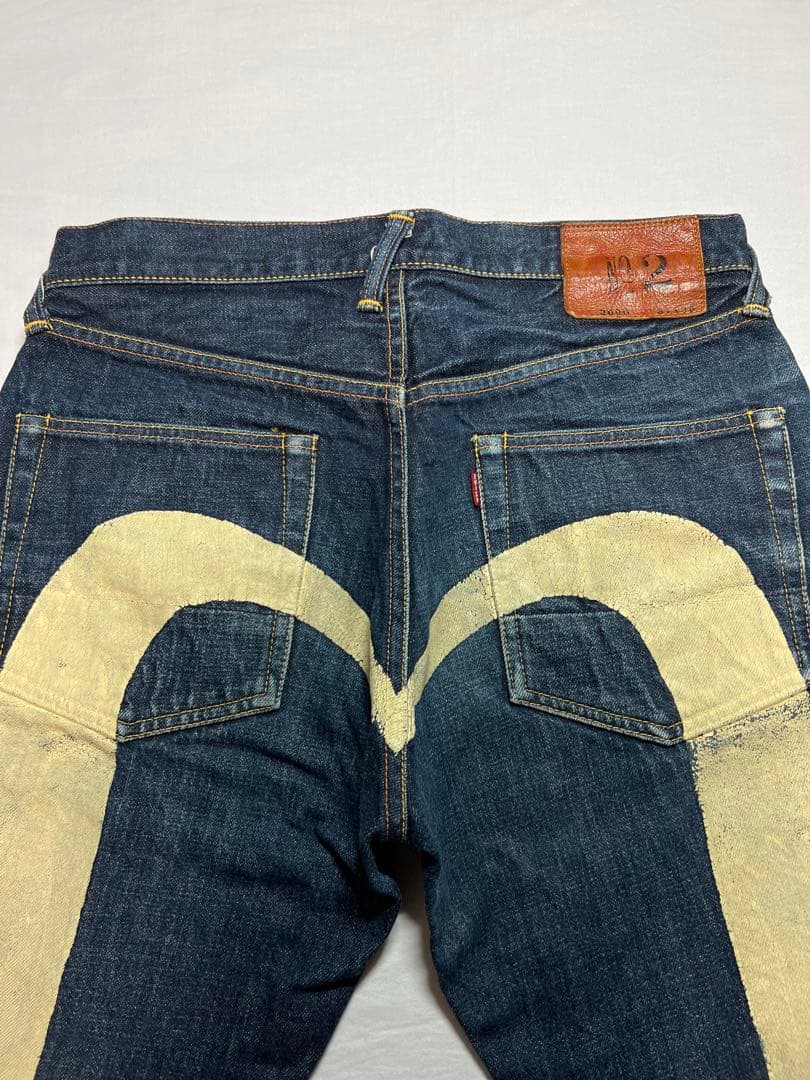 EVISU No.2 2000 31×35 白大黒 ビックカモメ 虎耳 ホワイト