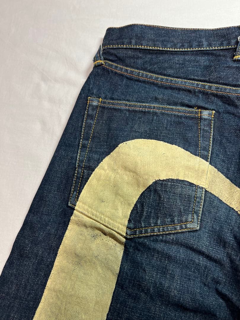 EVISU No.2 2000 31×35 白大黒 ビックカモメ 虎耳 ホワイト