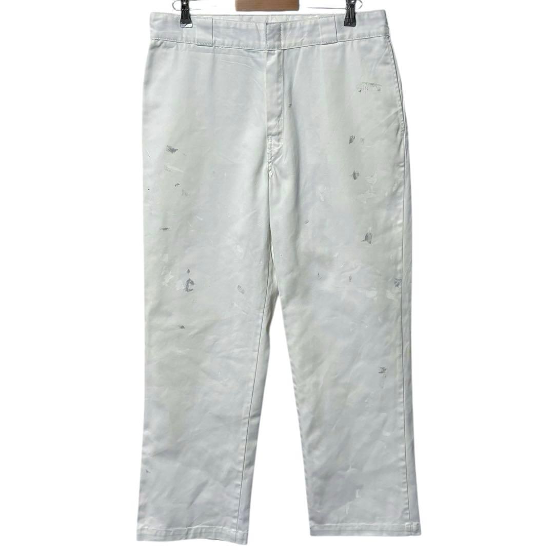 Dickies 874 ワークパンツ 白 ペンキ ペイント 一点物 36
