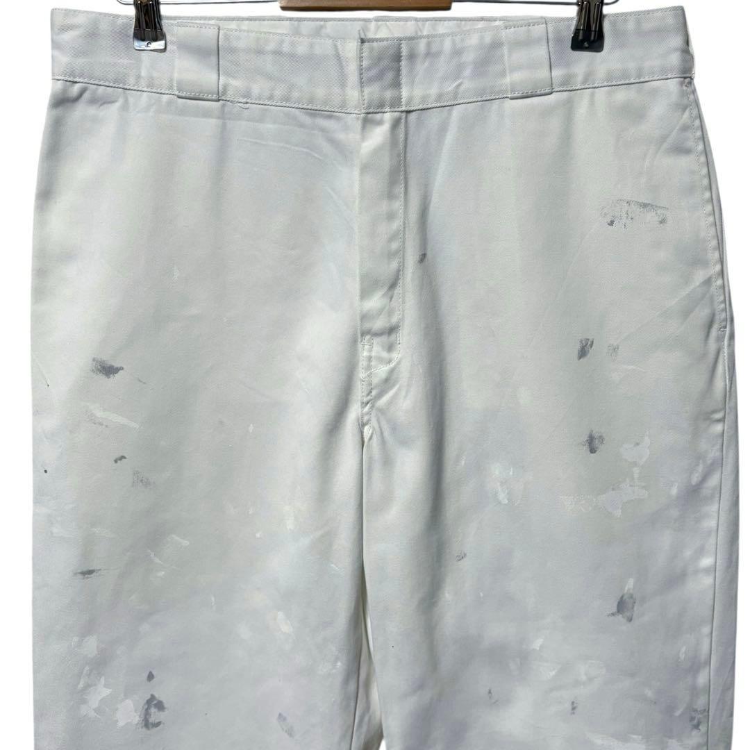 Dickies 874 ワークパンツ 白 ペンキ ペイント 一点物 36
