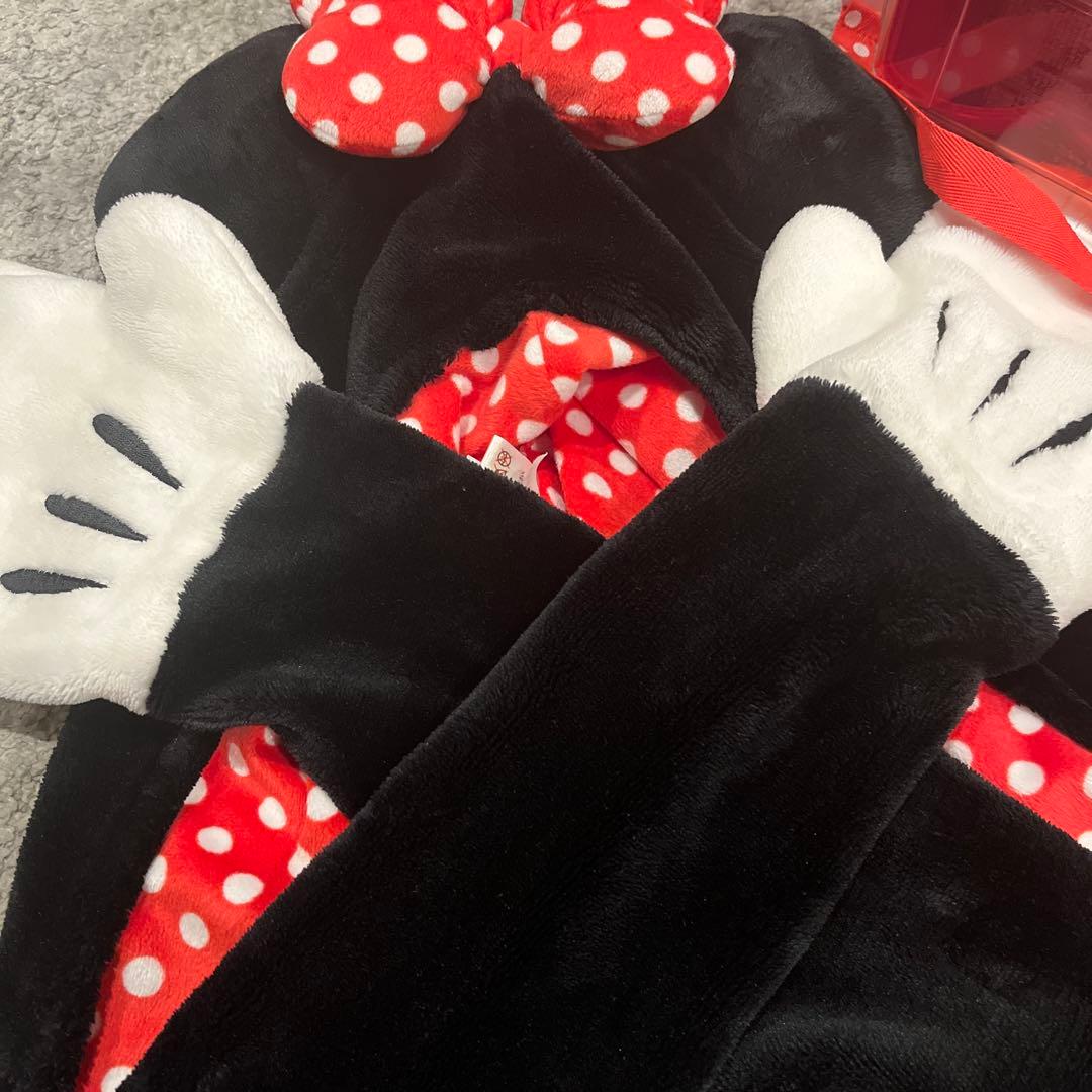 ミニーマウス ファンキャップ　ポップコーンケース　ミニーヘアピンセット