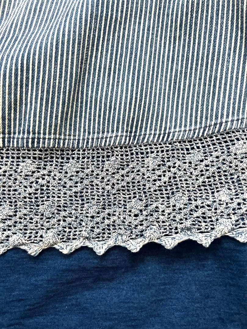 45R 45プチデニム‪✕‬レースのフレアキャミ ヒッコリー