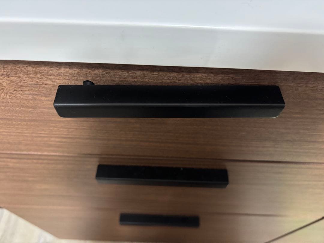 木製食器棚 ホワイト天板 ブラウン