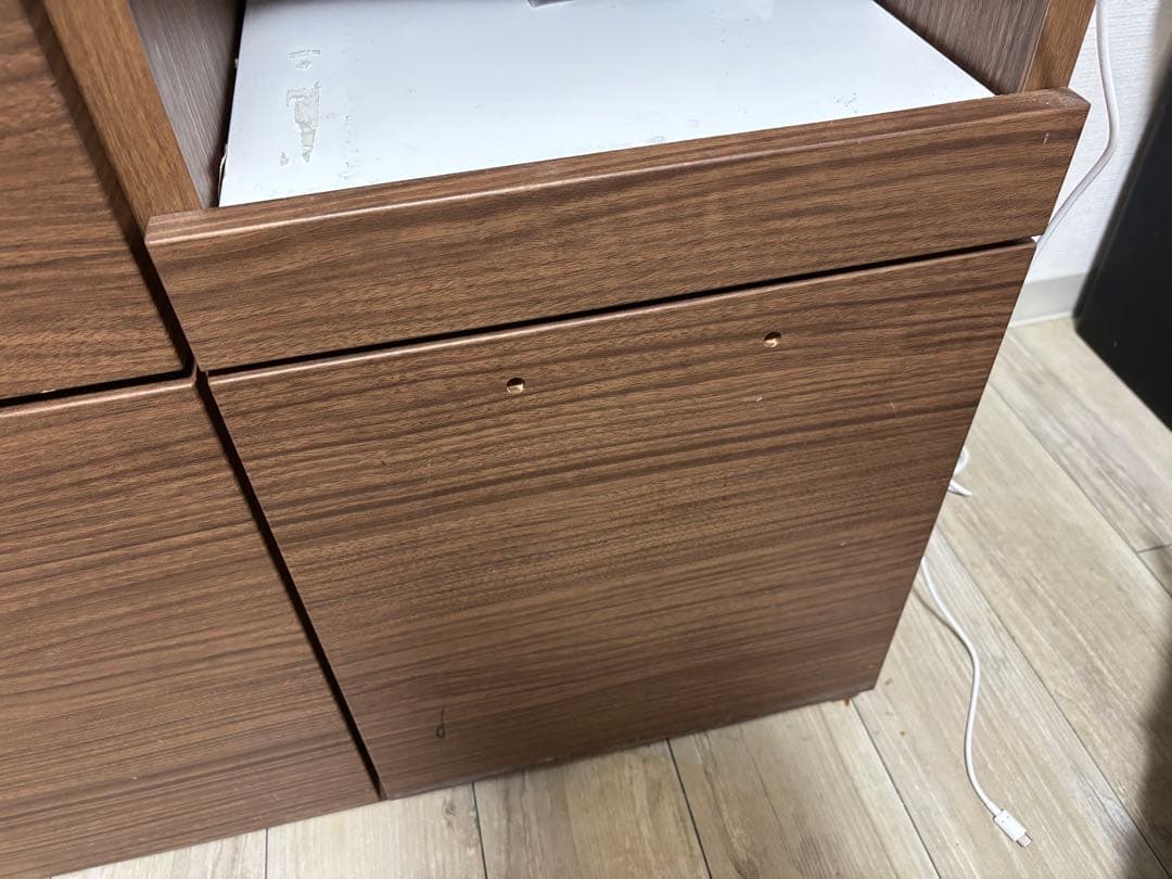 木製食器棚 ホワイト天板 ブラウン