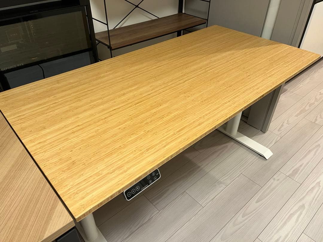 電動昇降デスク Flexispot e8 竹製天板